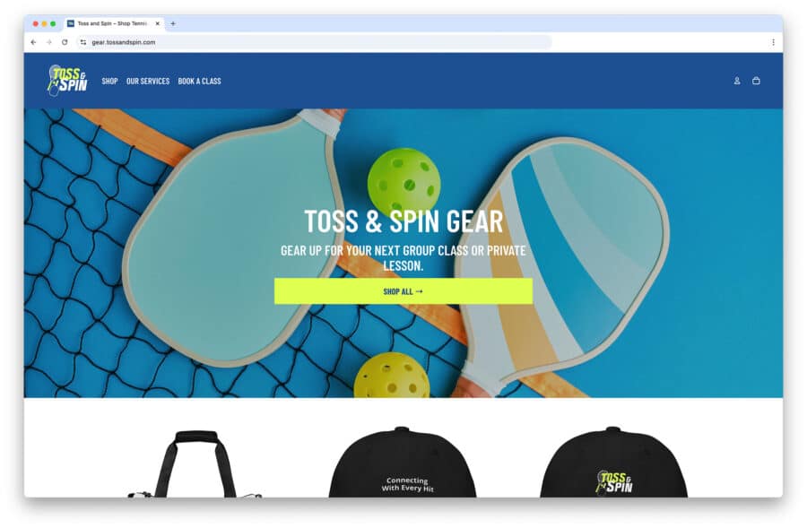 Toss & Spin Gear - shopify screenshot