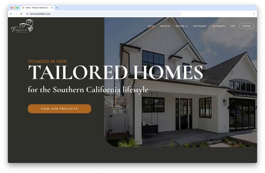 Terracon General Contractors website screenshot